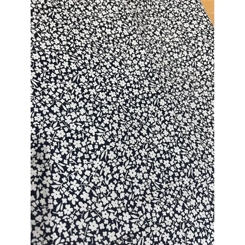 Laura Ashley Lifestyles Vtg Cottagecore‎ Black White Floral Cotton Valance 86x16
